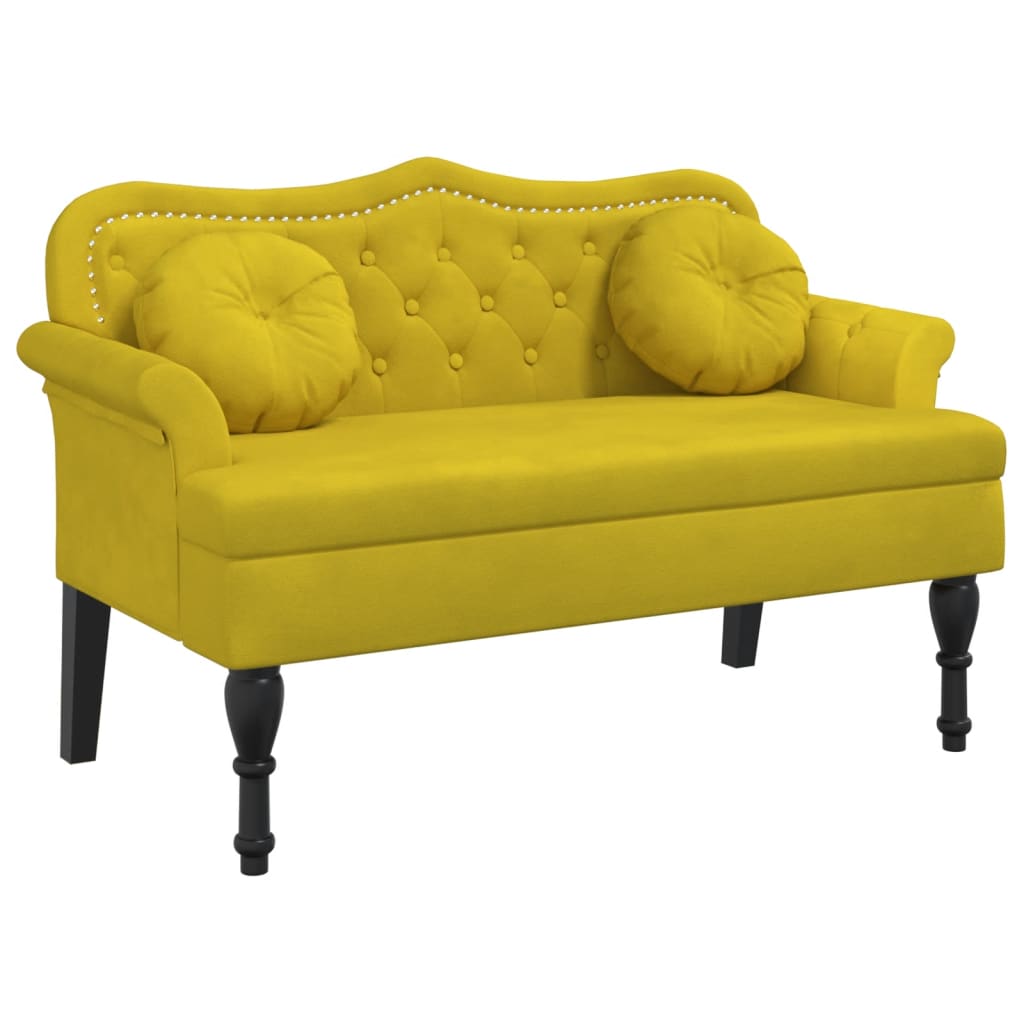 Banc avec coussins jaune 120,5x65x75 cm velours - XIOS