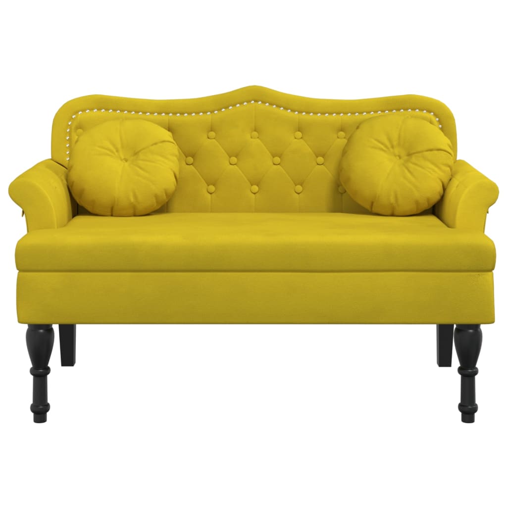 Banc avec coussins jaune 120,5x65x75 cm velours - XIOS