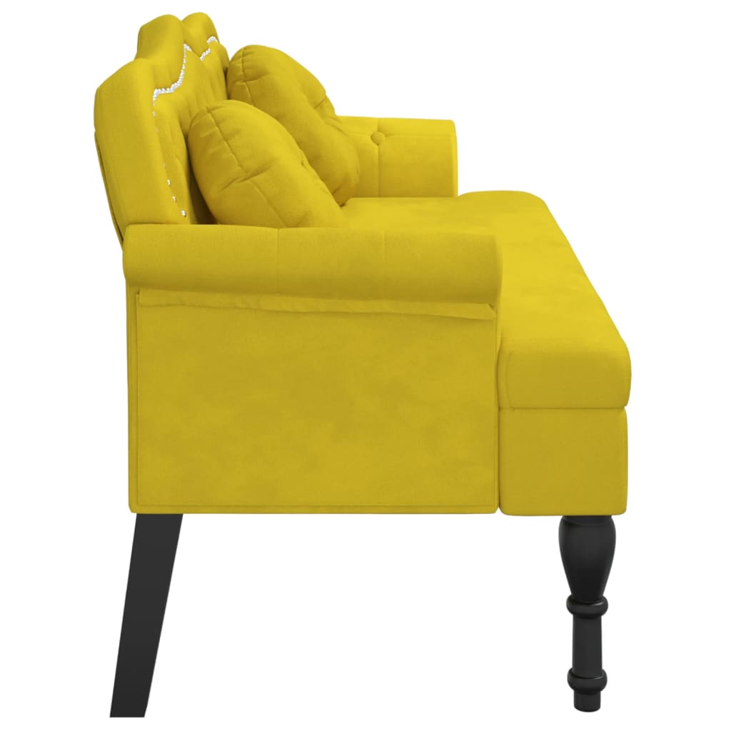 Banc avec coussins jaune 120,5x65x75 cm velours - XIOS