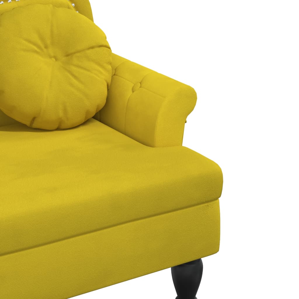 Banc avec coussins jaune 120,5x65x75 cm velours - XIOS