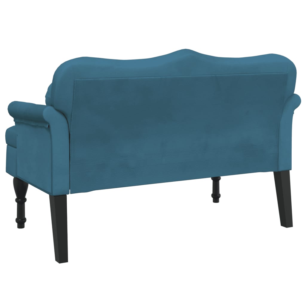 Banc avec coussins bleu 120,5x65x75 cm velours - XIOS