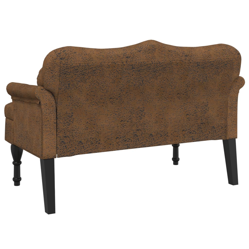 Banc avec coussins marron 120,5x65x75 cm similicuir daim - XIOS