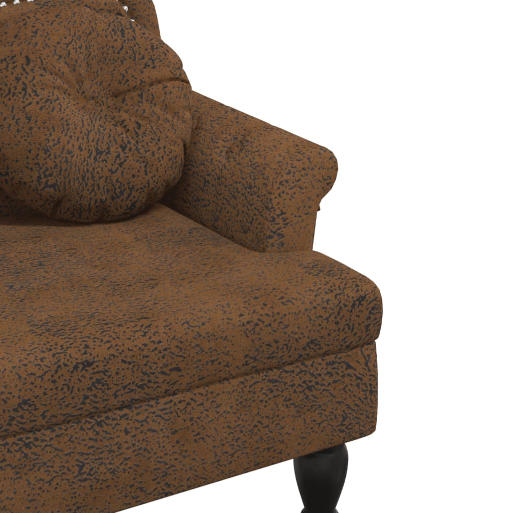 Banc avec coussins marron 120,5x65x75 cm similicuir daim - XIOS