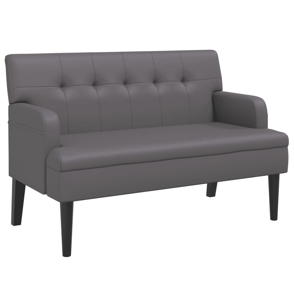 Banc avec dossier gris 112x65,5x75 cm similicuir - XIOS