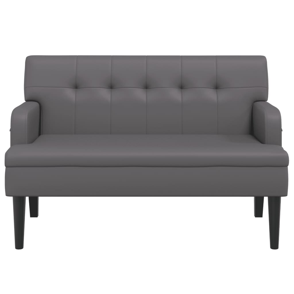Banc avec dossier gris 112x65,5x75 cm similicuir - XIOS