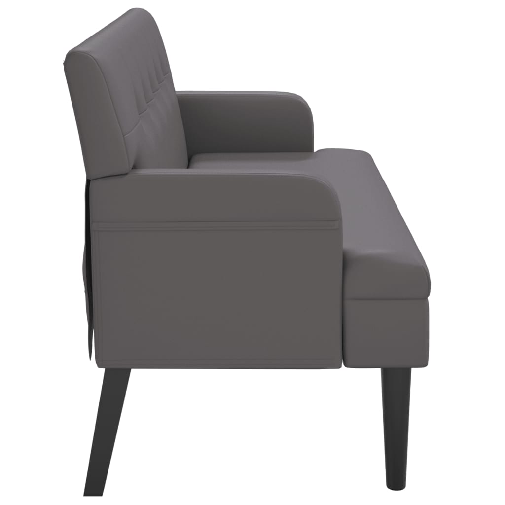 Banc avec dossier gris 112x65,5x75 cm similicuir - XIOS