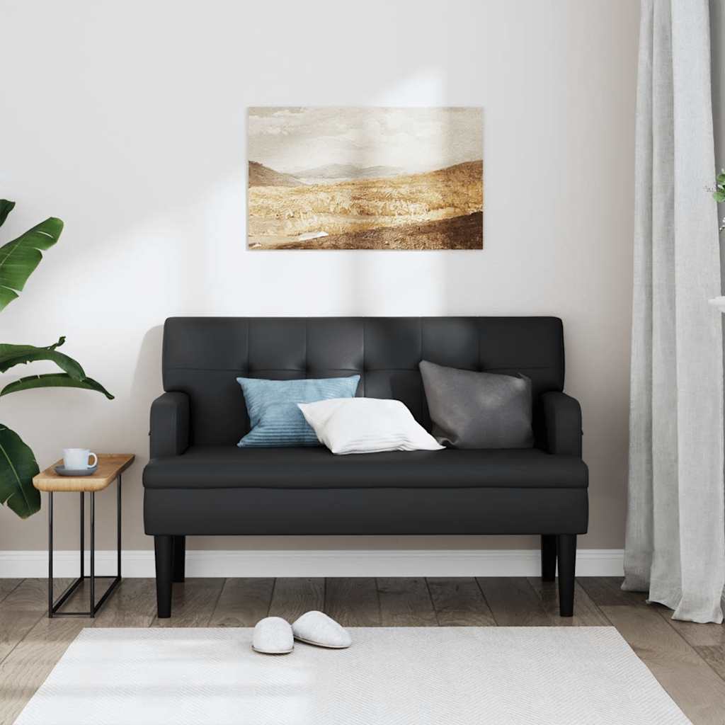Banc avec dossier noir 112x65,5x75 cm similicuir - XIOS