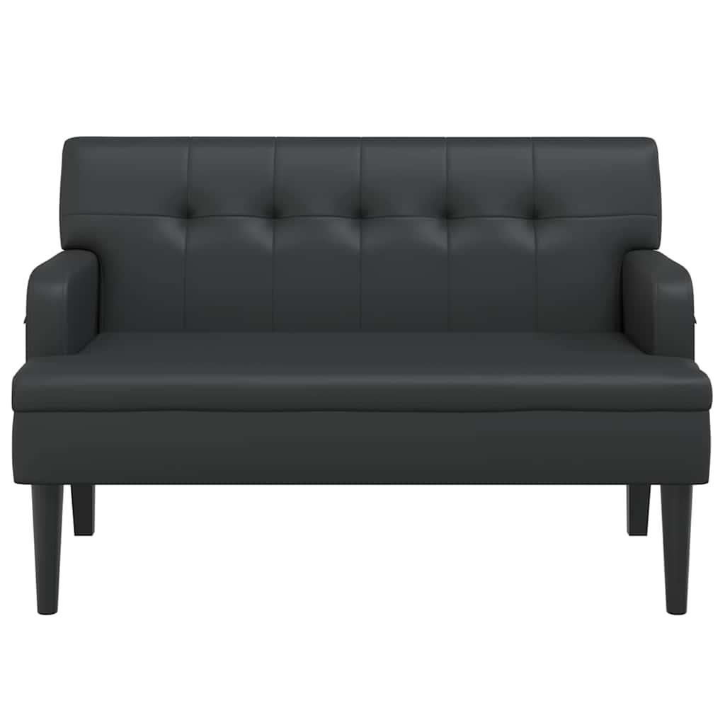 Banc avec dossier noir 112x65,5x75 cm similicuir - XIOS