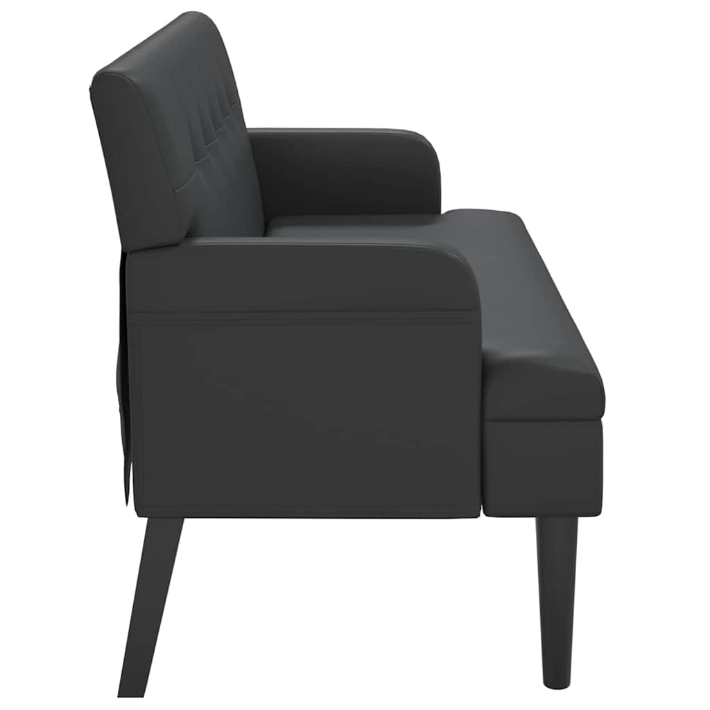 Banc avec dossier noir 112x65,5x75 cm similicuir - XIOS