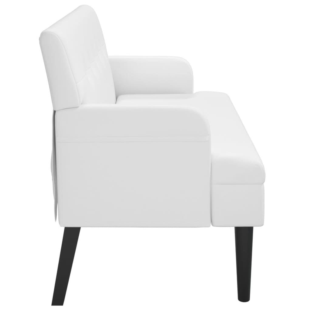 Banc avec dossier blanc 112x65,5x75 cm similicuir - XIOS