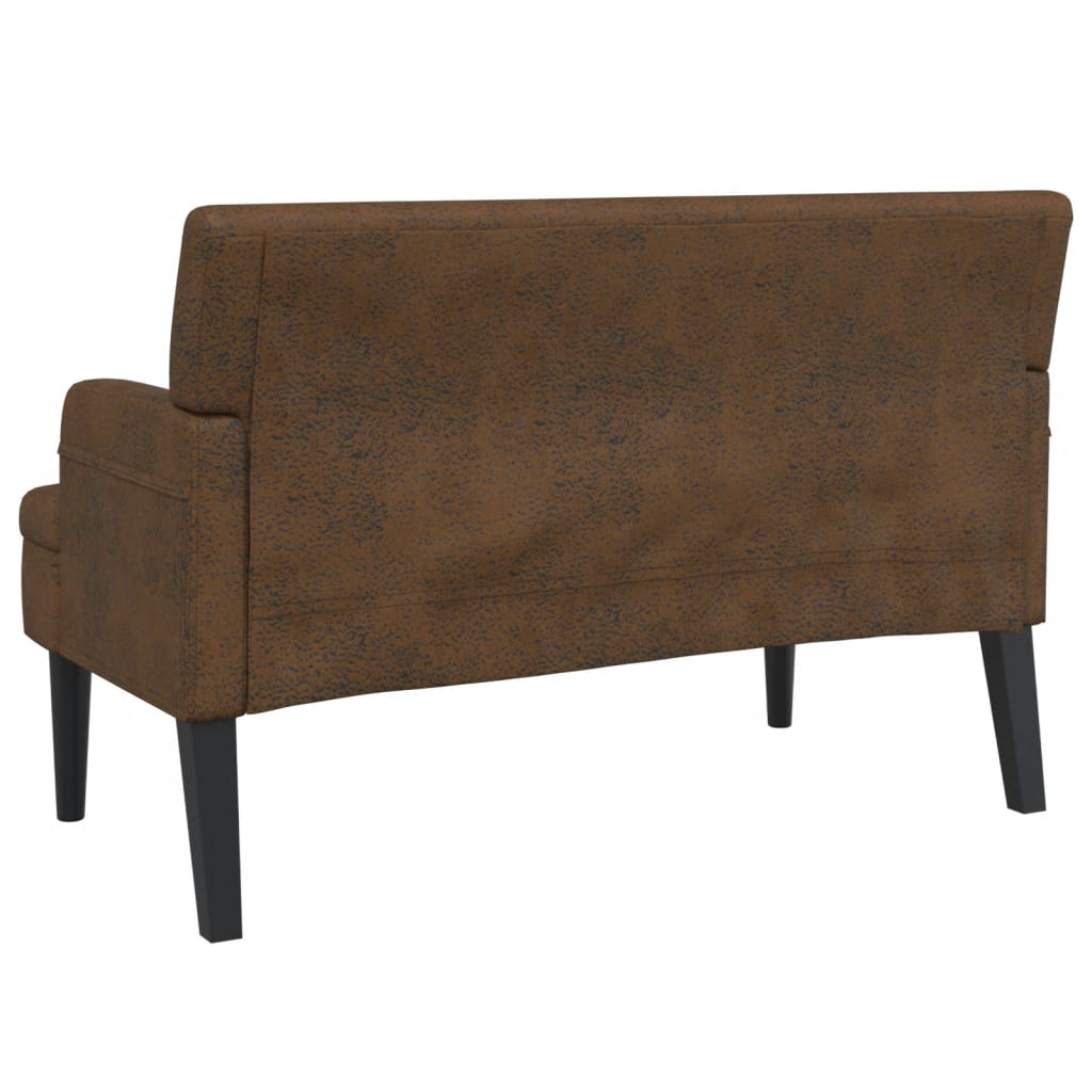 Banc avec dossier marron 112x65,5x75 cm similicuir daim - XIOS
