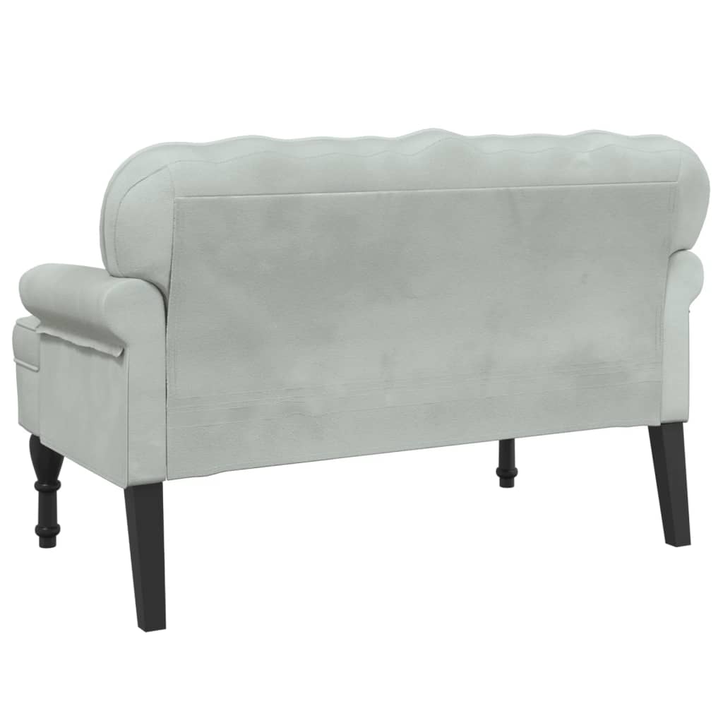 Banc avec dossier gris clair 119,5x64,5x75 cm velours - XIOS