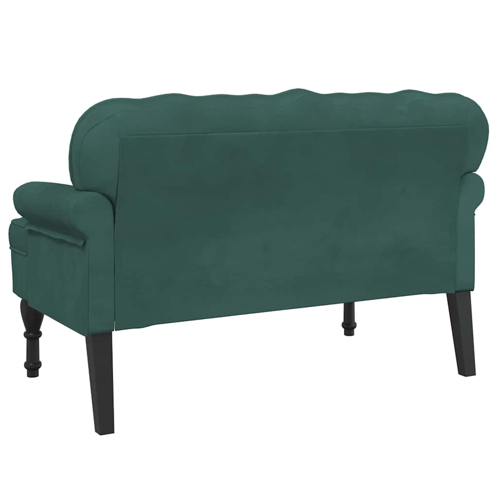 Banc avec dossier vert foncé 119,5x64,5x75 cm velours - XIOS