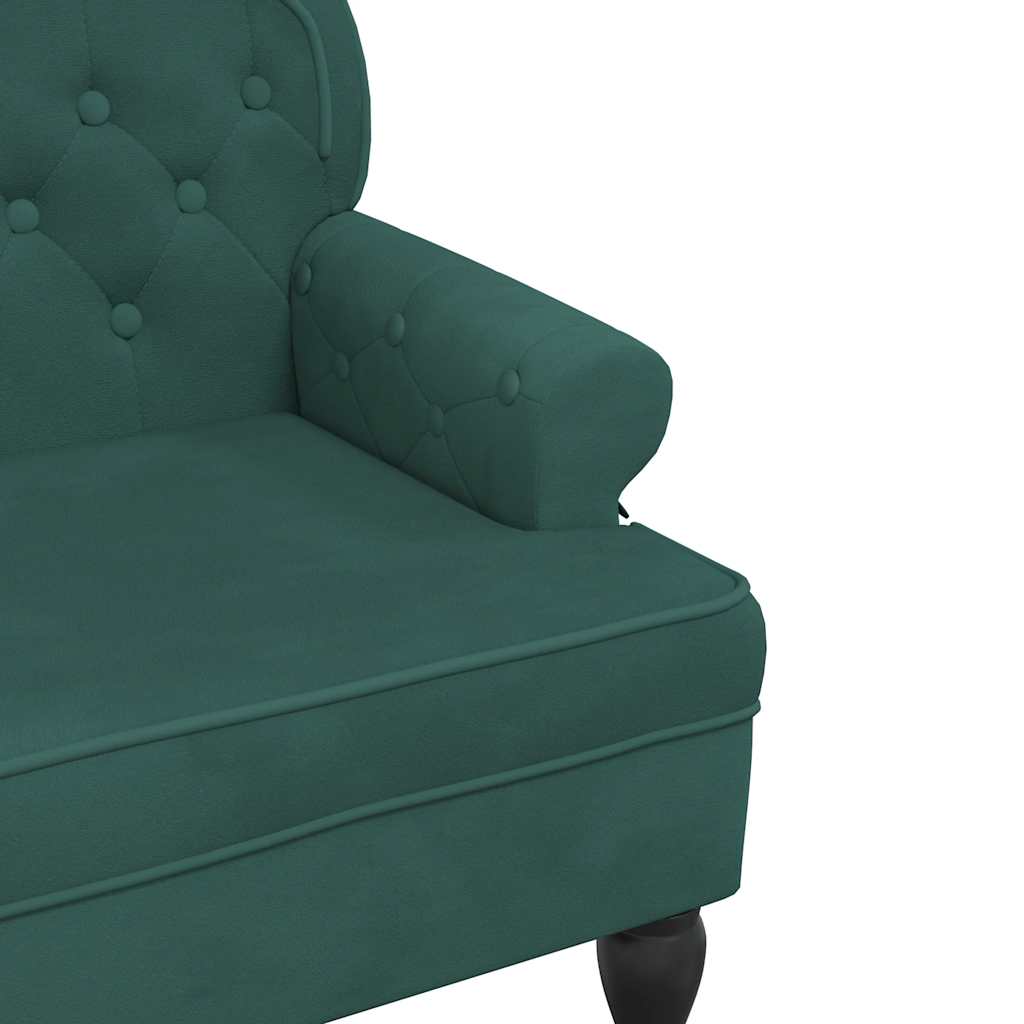 Banc avec dossier vert foncé 119,5x64,5x75 cm velours - XIOS