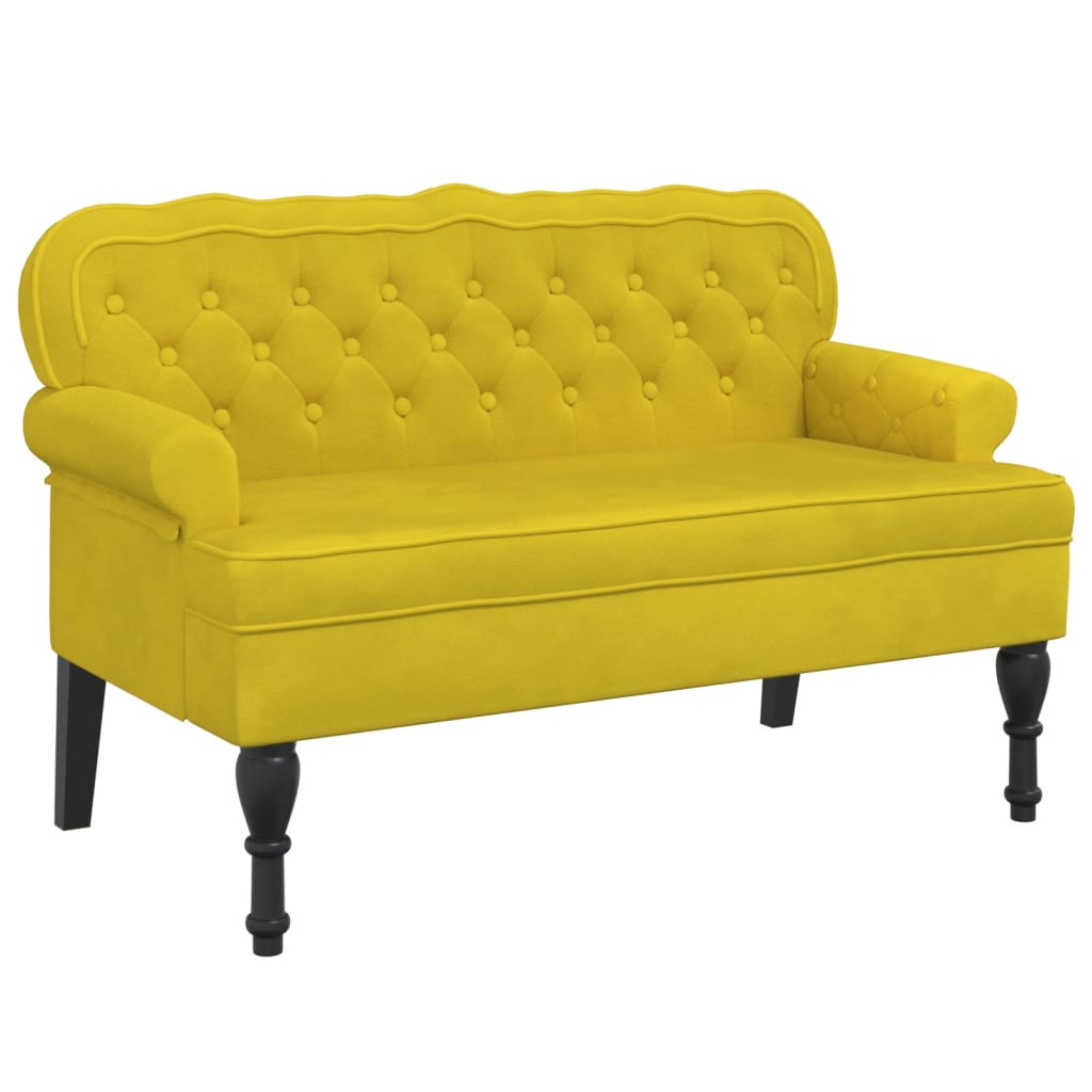 Banc avec dossier jaune 119,5x64,5x75 cm velours - XIOS
