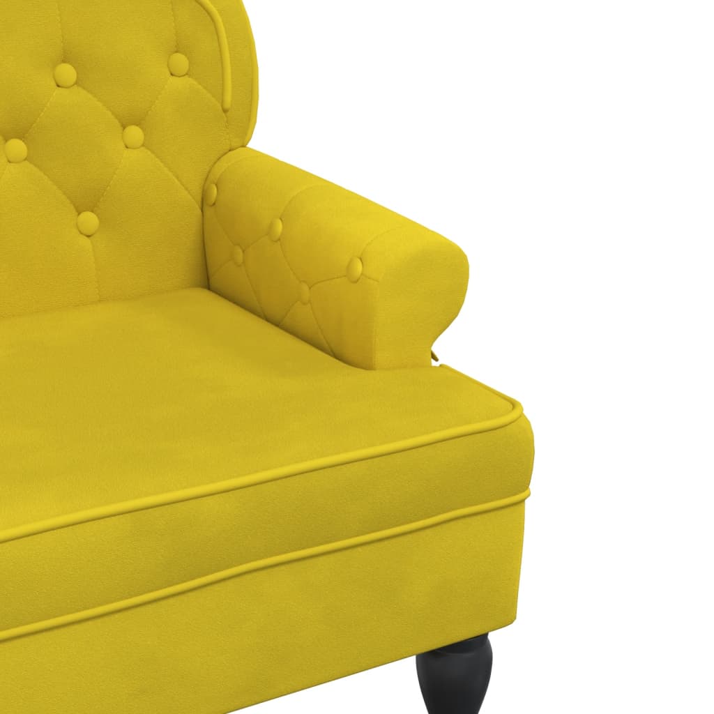 Banc avec dossier jaune 119,5x64,5x75 cm velours - XIOS