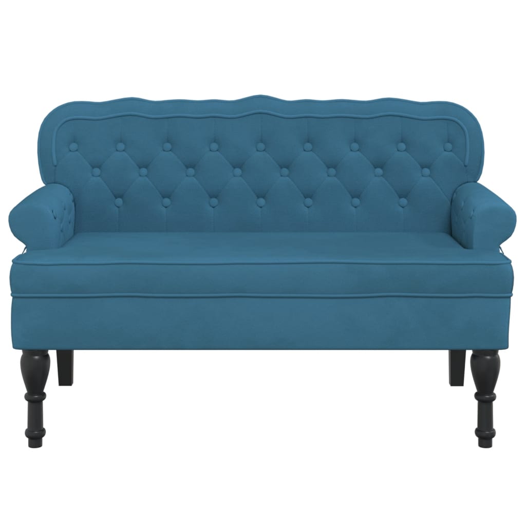 Banc avec dossier bleu 119,5x64,5x75 cm velours - XIOS