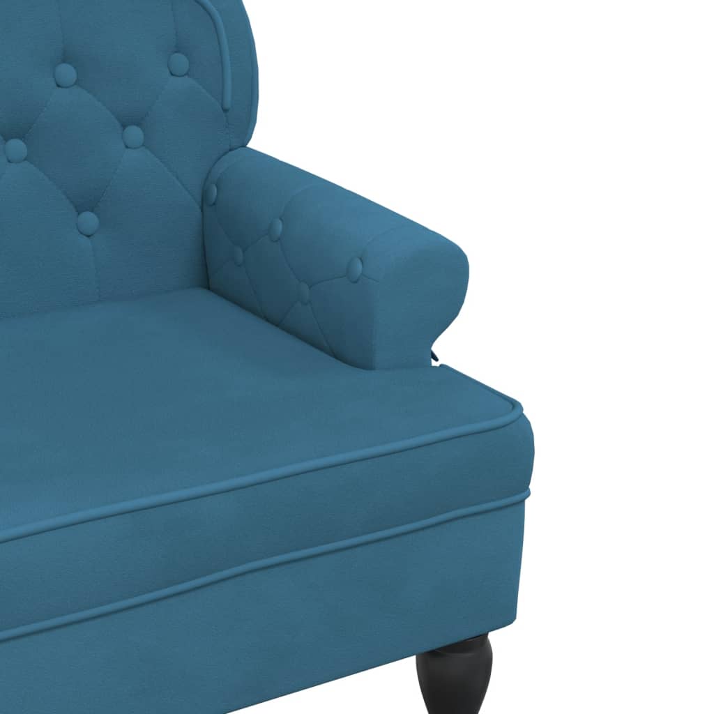 Banc avec dossier bleu 119,5x64,5x75 cm velours - XIOS