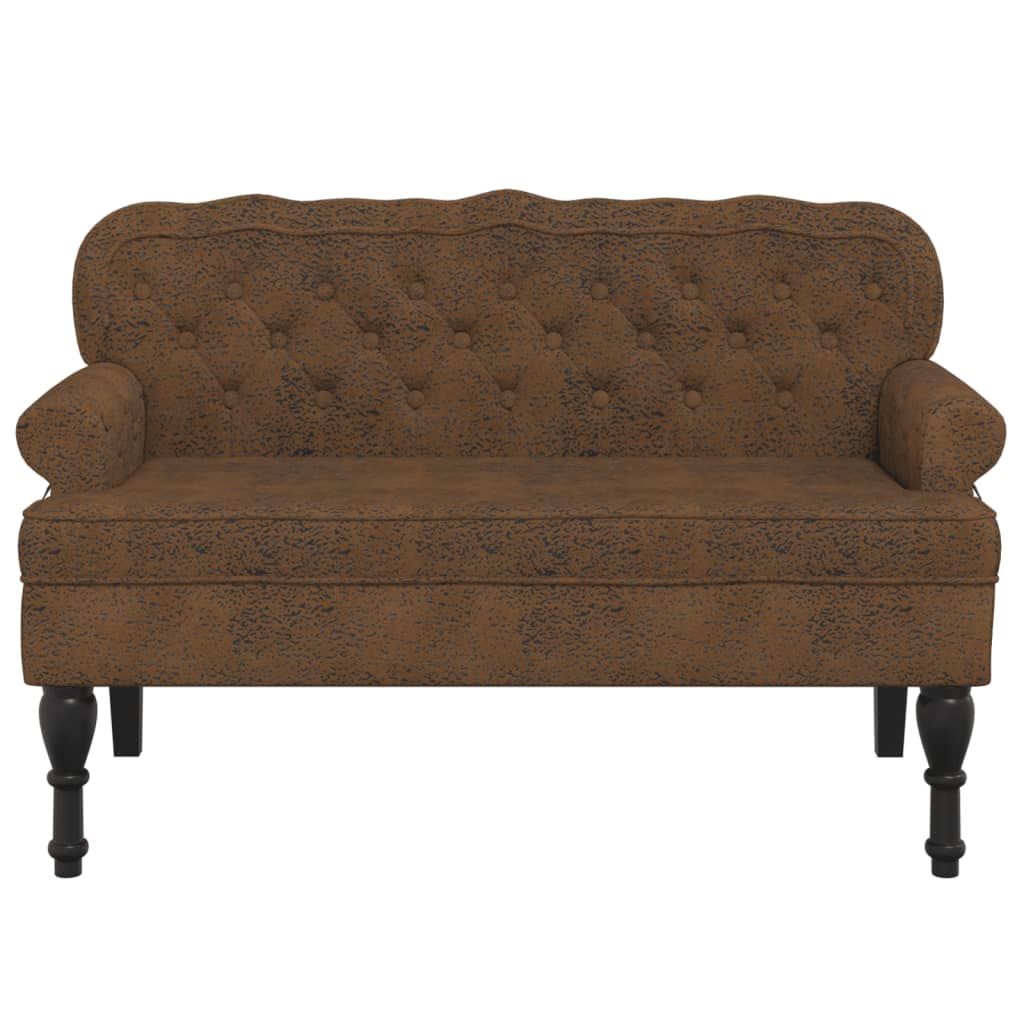 Banc avec dossier marron 119,5x64,5x75 cm similicuir daim - XIOS