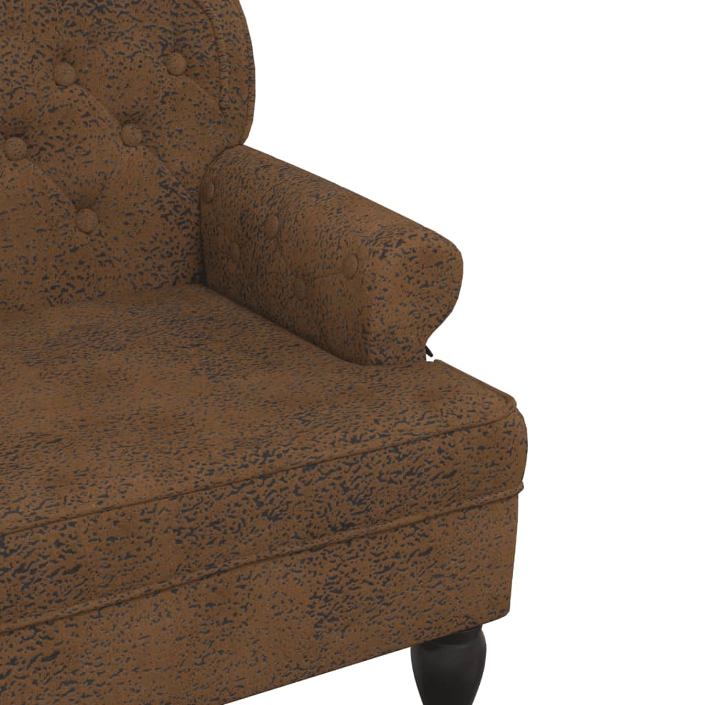 Banc avec dossier marron 119,5x64,5x75 cm similicuir daim - XIOS