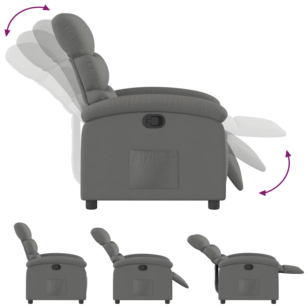 Fauteuil inclinable Gris foncé Tissu - XIOS