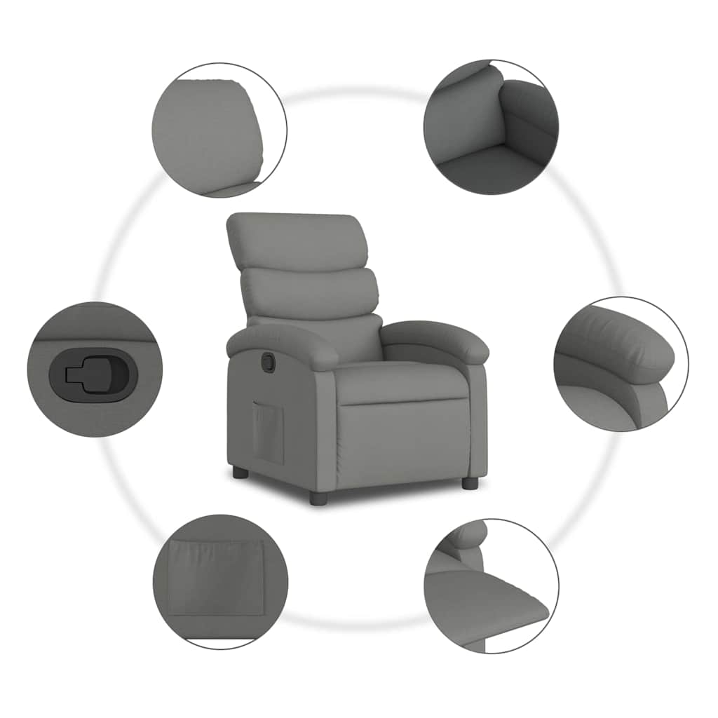 Fauteuil inclinable Gris foncé Tissu - XIOS