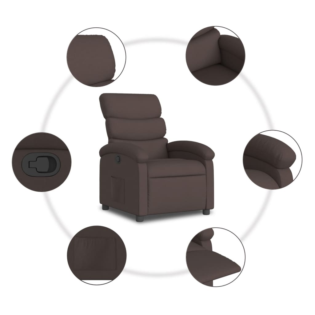 Fauteuil inclinable Marron foncé Tissu - XIOS