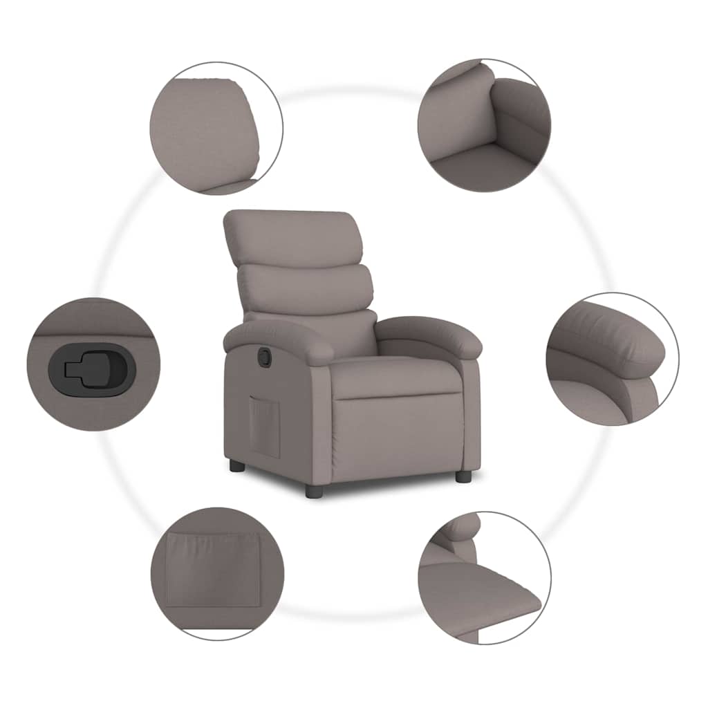 Fauteuil inclinable Taupe Tissu - XIOS