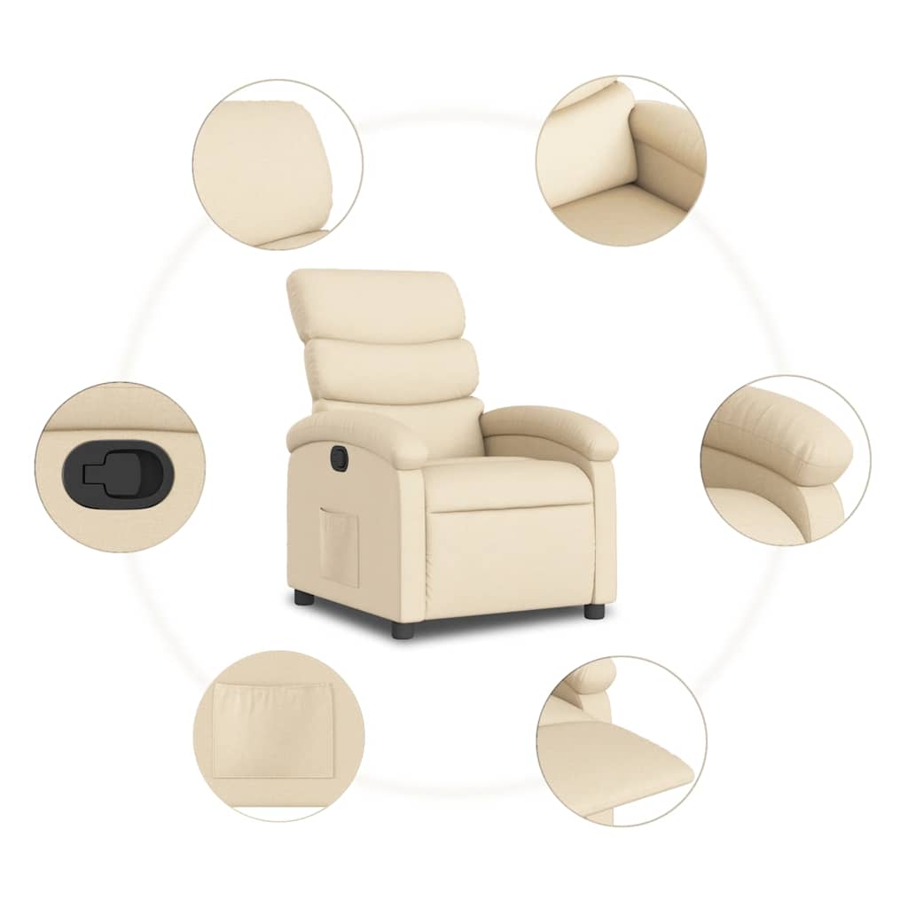 Fauteuil inclinable Crème Tissu - XIOS