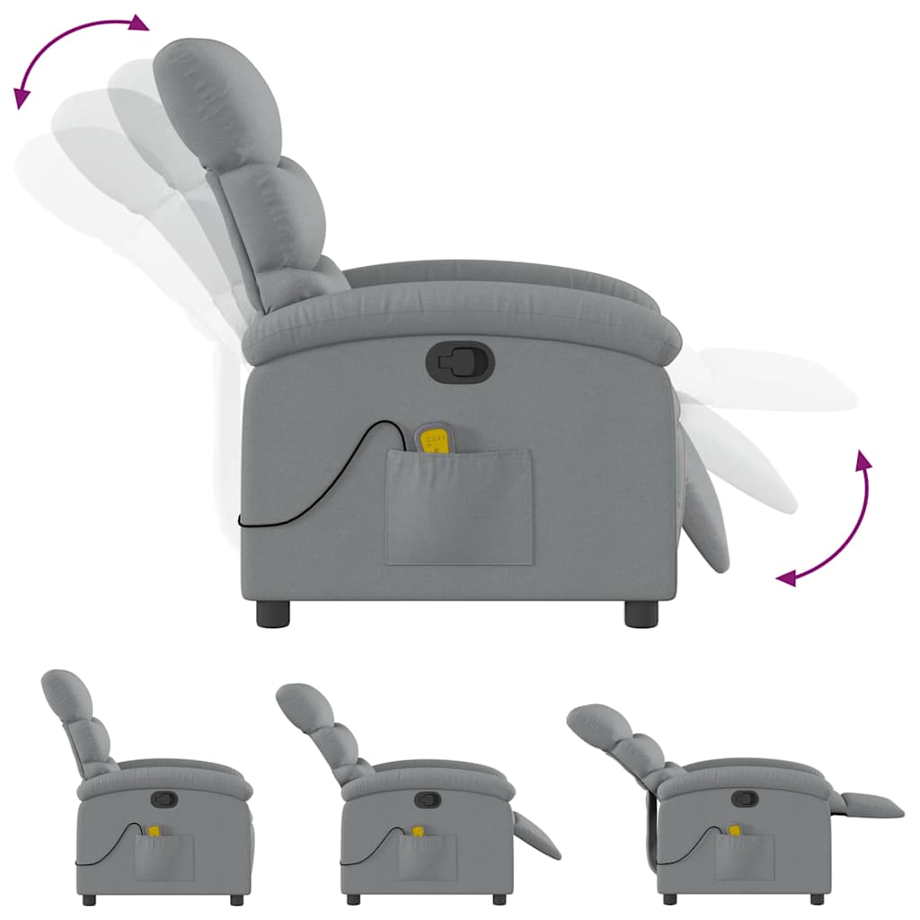 Fauteuil de massage inclinable Gris clair Tissu - XIOS