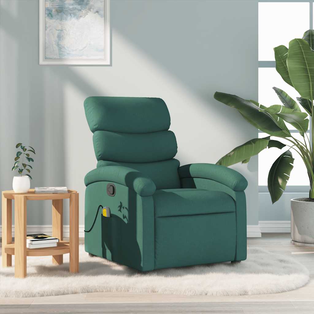 Fauteuil de massage inclinable Vert foncé Tissu - XIOS