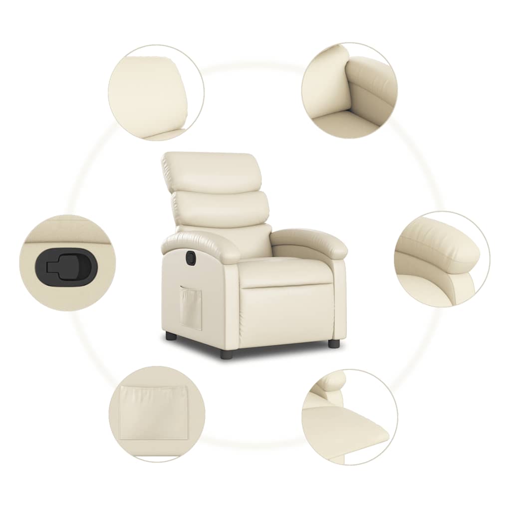 Fauteuil inclinable Crème Similicuir - XIOS