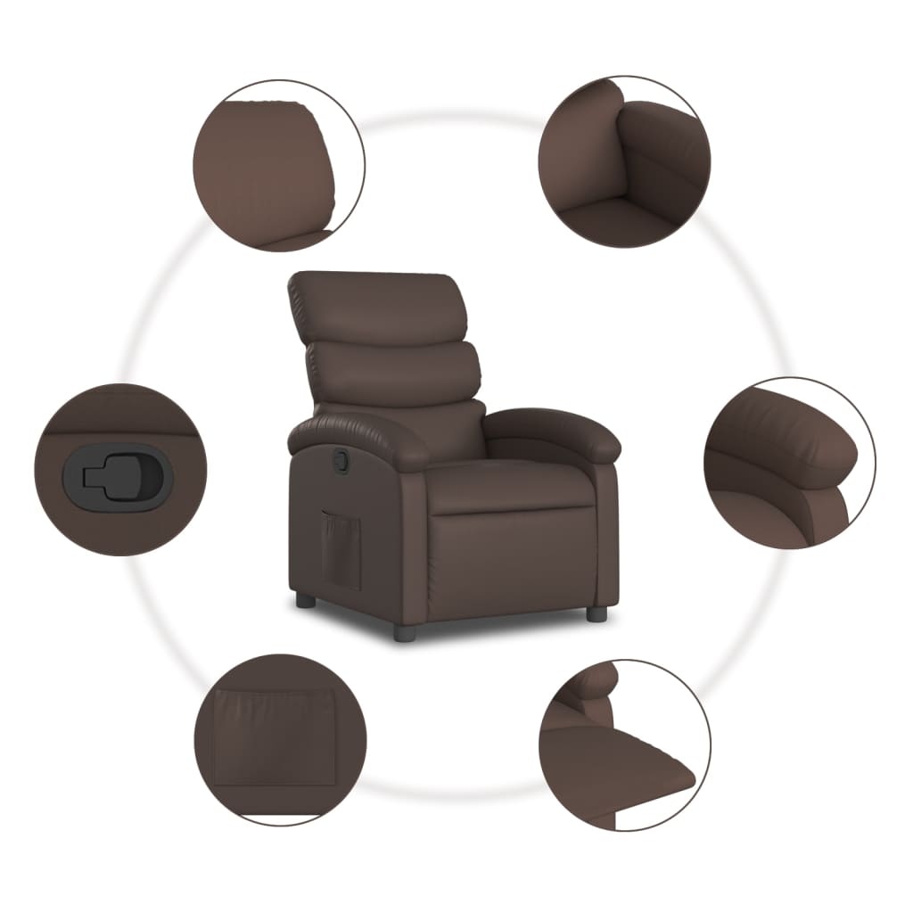 Fauteuil inclinable Marron Similicuir