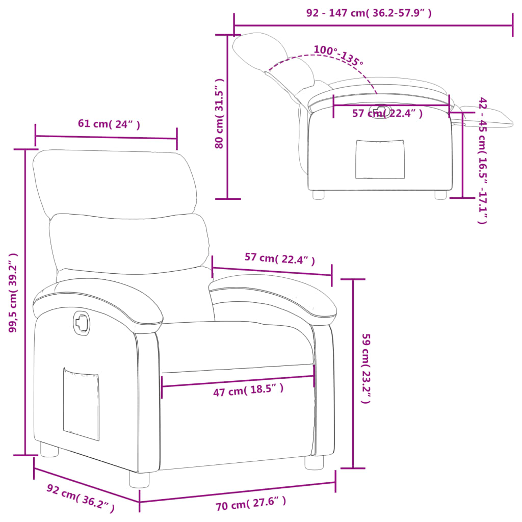 Fauteuil inclinable Marron Similicuir