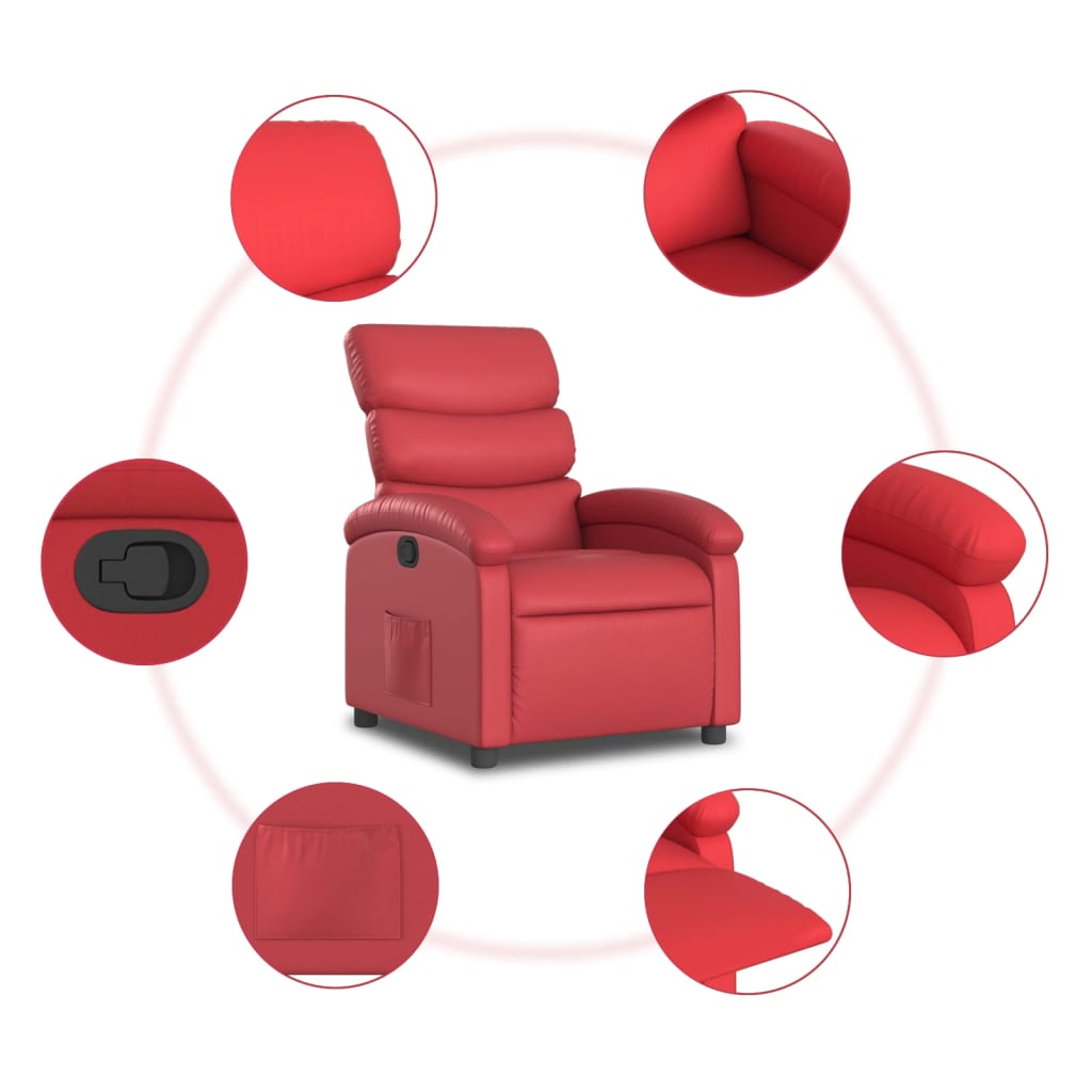 Fauteuil inclinable Rouge Similicuir - XIOS