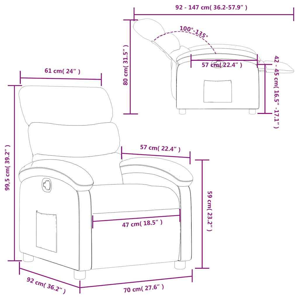 Fauteuil inclinable Cappuccino Similicuir - XIOS