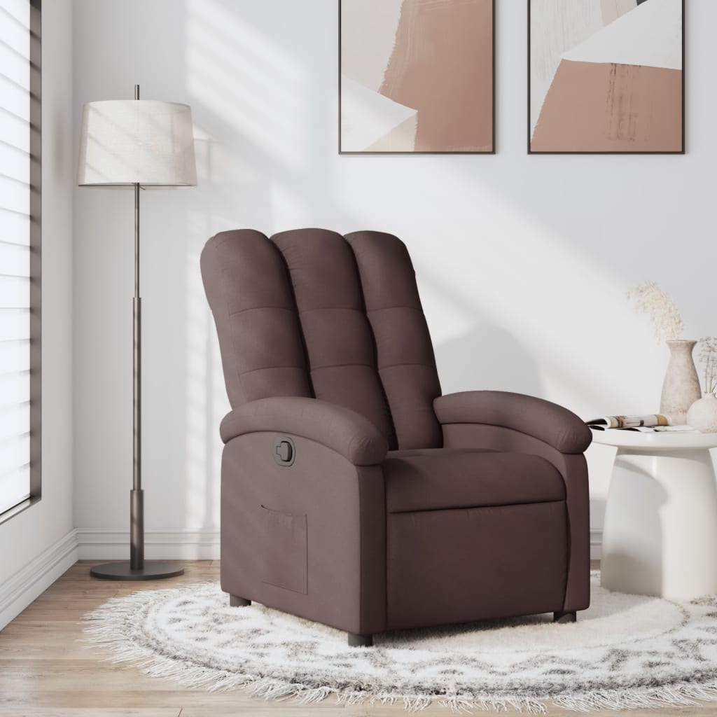 Fauteuil inclinable Marron foncé Tissu - XIOS