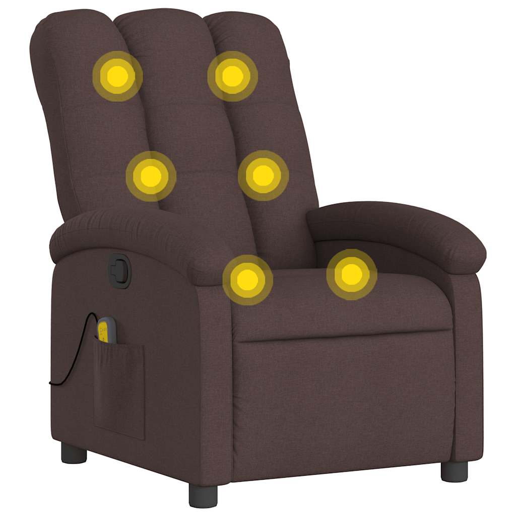 Fauteuil de massage inclinable Marron foncé Tissu - XIOS