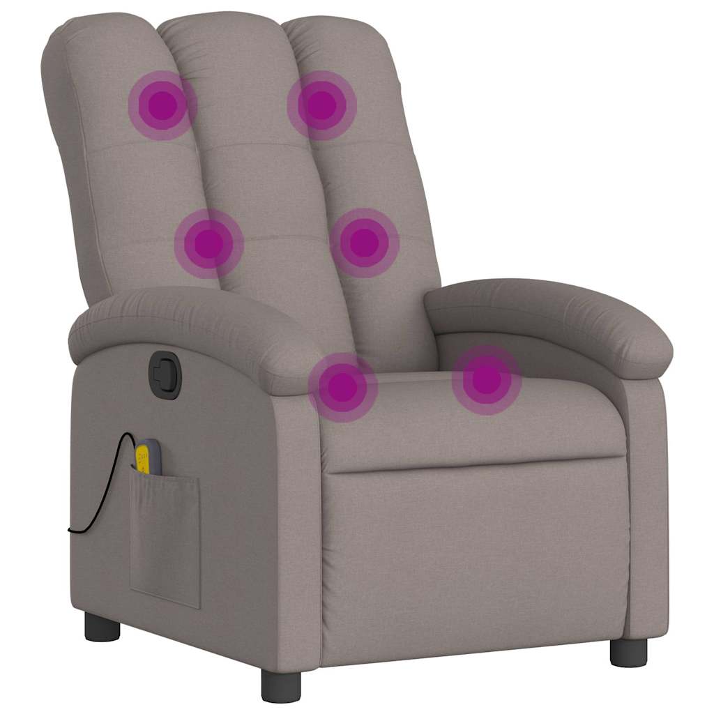 Fauteuil de massage inclinable Taupe Tissu - XIOS