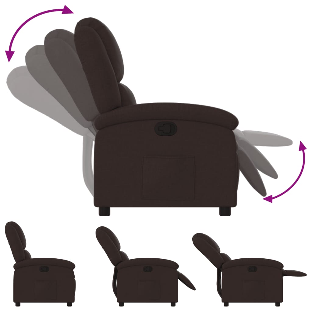 Fauteuil inclinable Marron foncé Tissu - XIOS