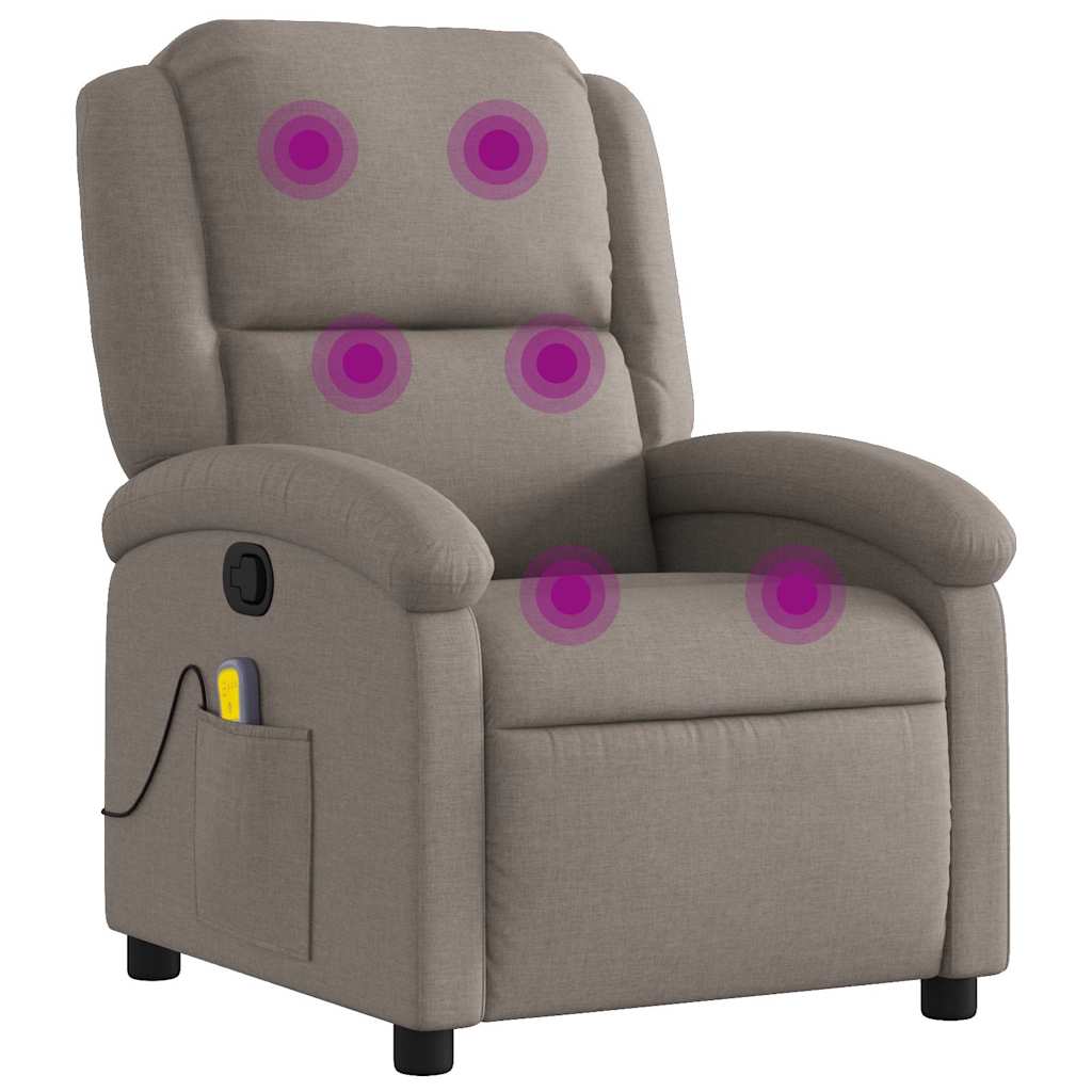 Fauteuil de massage inclinable Taupe Tissu - XIOS