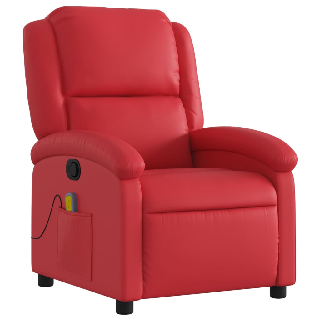 Fauteuil de massage inclinable rouge similicuir - XIOS