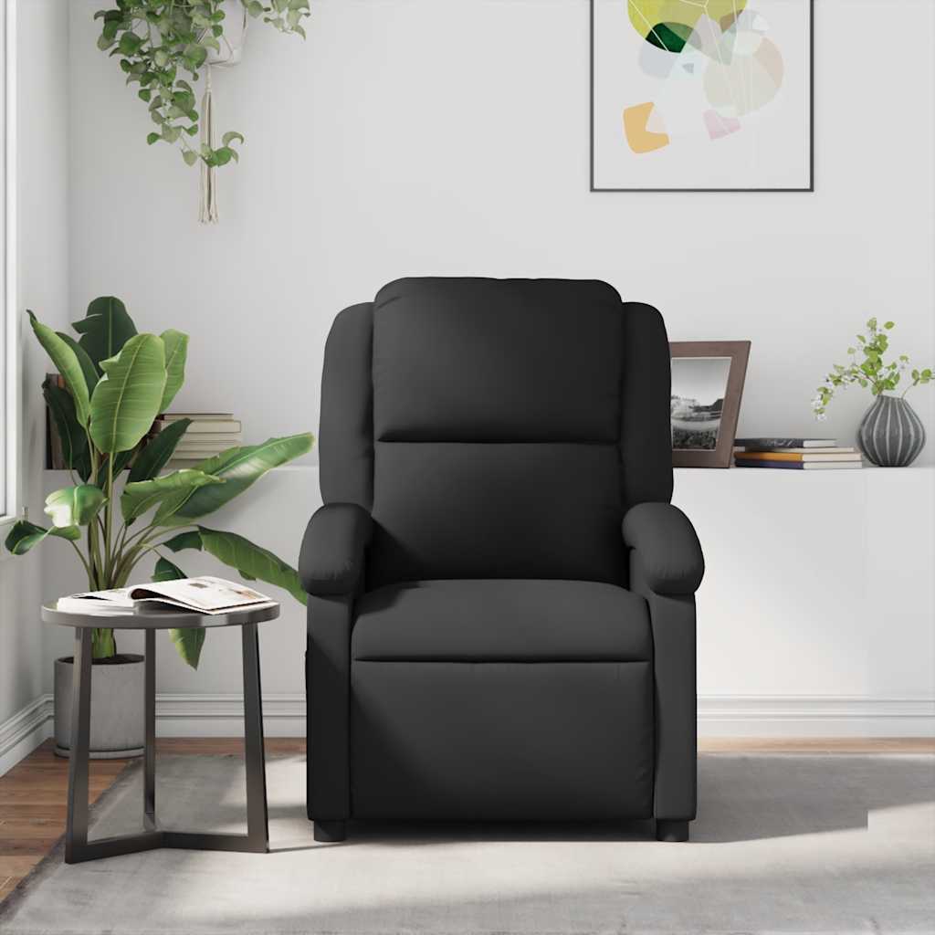 Fauteuil inclinable noir cuir véritable