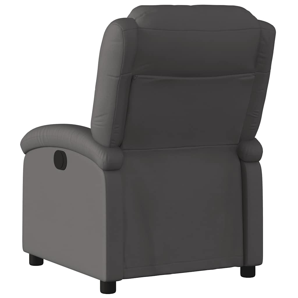 Fauteuil inclinable gris cuir véritable - XIOS