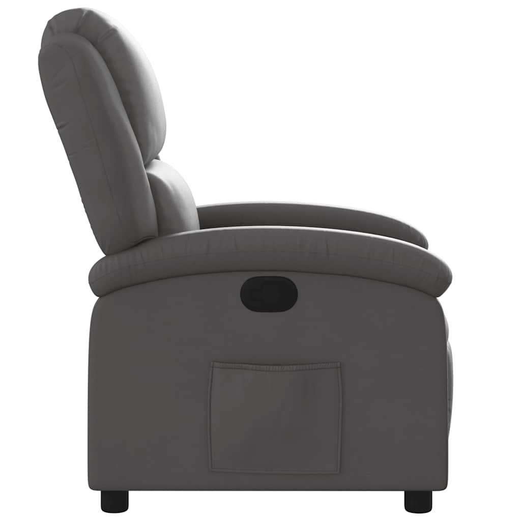 Fauteuil inclinable gris cuir véritable - XIOS