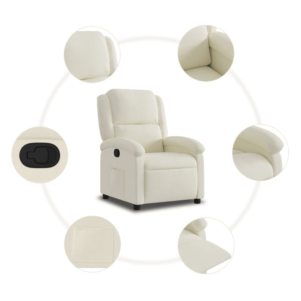 Fauteuil inclinable Crème Velours - XIOS