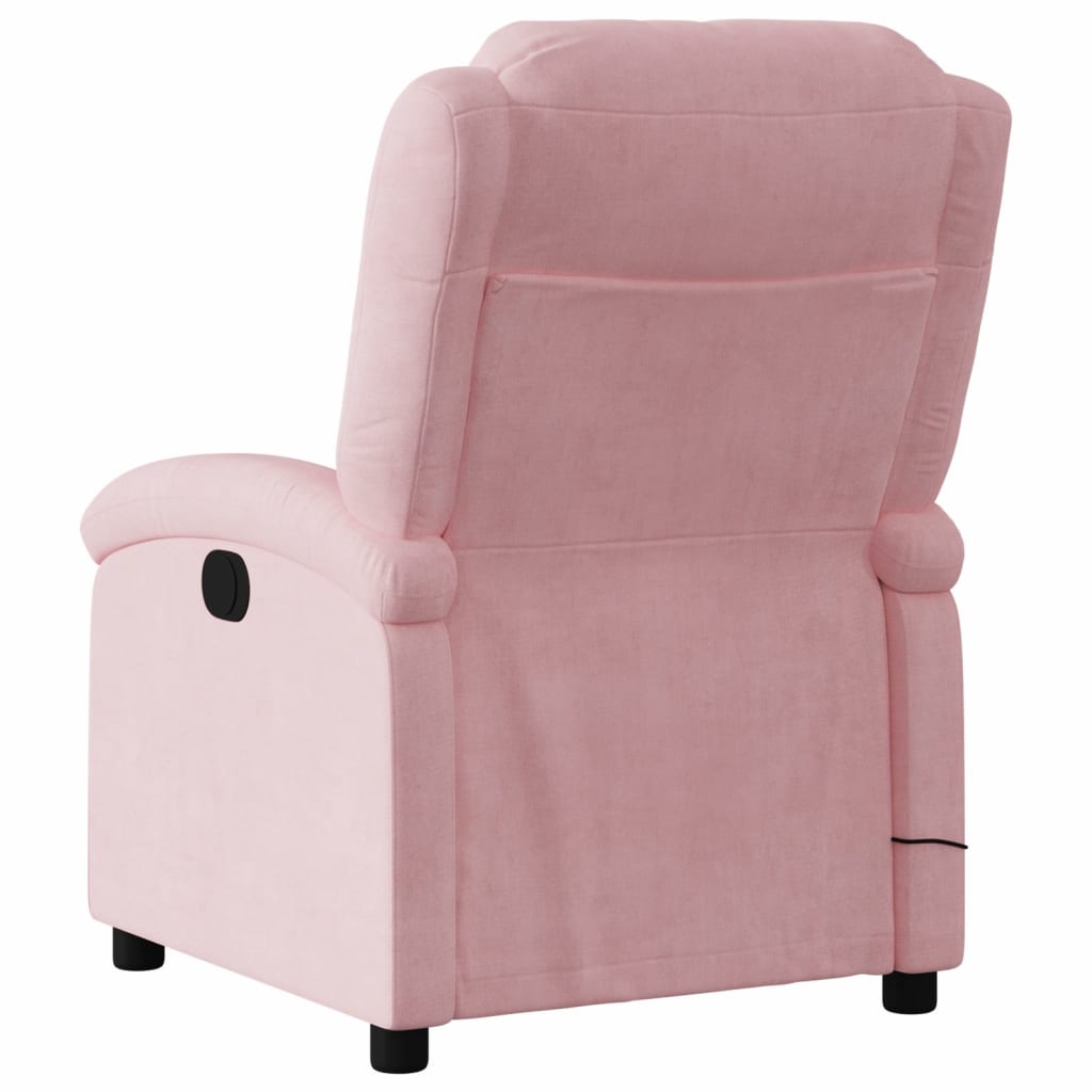 Fauteuil de massage inclinable rose velours - XIOS