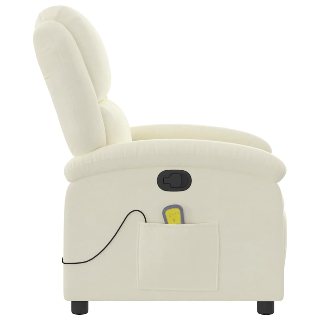 Fauteuil de massage inclinable crème velours - XIOS
