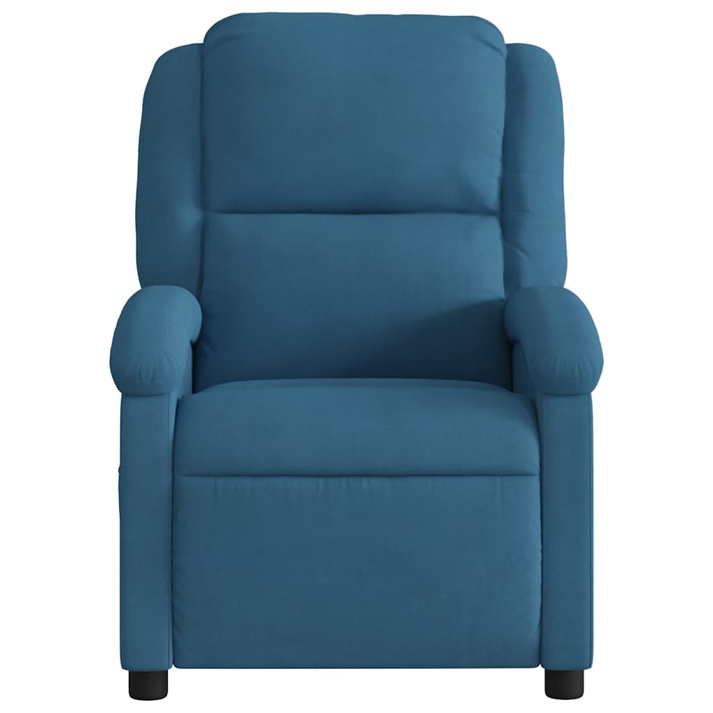 Fauteuil inclinable de massage bleu velours - XIOS
