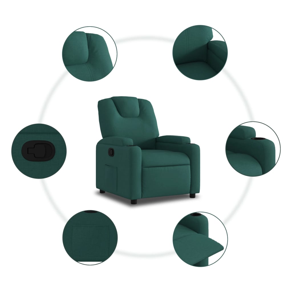 Fauteuil inclinable Vert foncé Tissu - XIOS